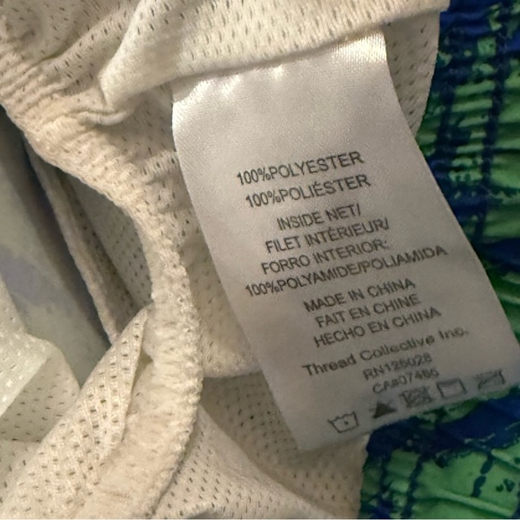 Psycho Bunny Electric Blue and Green Swim Trunks - Picture 7 of 8